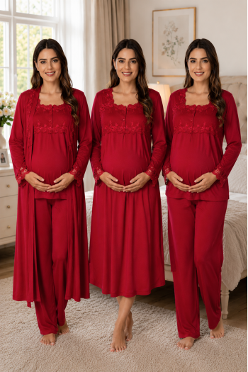 Effortt 2405 Vişne Lohusa Hamile 4'lü Set Effortt 2405 Vişne Lohusa Hamile 4'lü Set